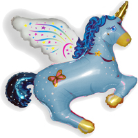 FM фигура большая 901658 Волшебный единорог Фольга голубая