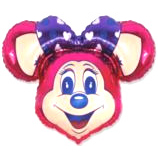 FM фигура большая 901647 Лолли маус СУПЕР Фольга фуксия