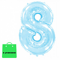 Цифра 40" 8 Flexmetal  ПАСТЕЛЬ ГОЛУБАЯ в упаковке( B901768 AB)