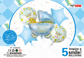 Набор шаров FF-TZB005 "Коляска Мальчик" 5шт.