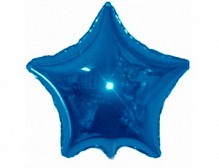 FM 18" звезда Синяя без рисунка фольгированный шар