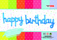 Надпись фольгированая HAPPY BIRTHDAY синий